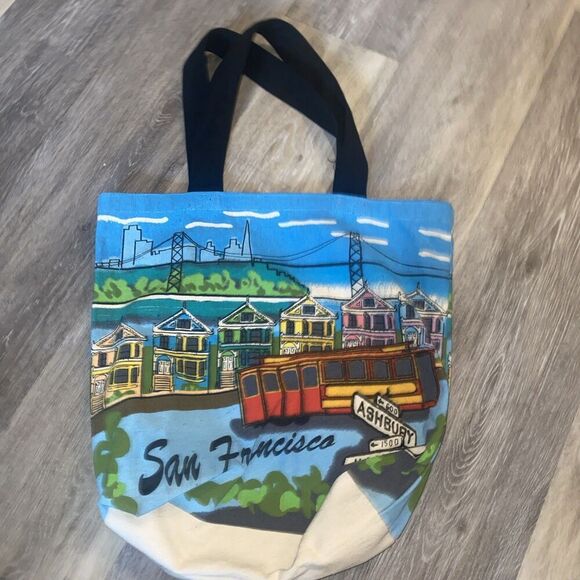 San Francisco Canvas Tote Bag San Francisco Souvenirs Gifts Bridge City Scene - Picture 7 of 8